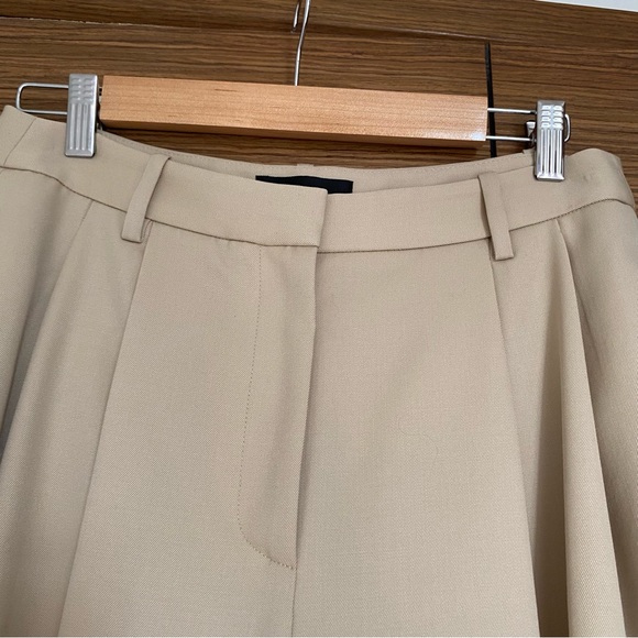 Nili Lotan Dillon Wool Pleated-Front Pants Khaki Size 6 - Picture 9 of 10